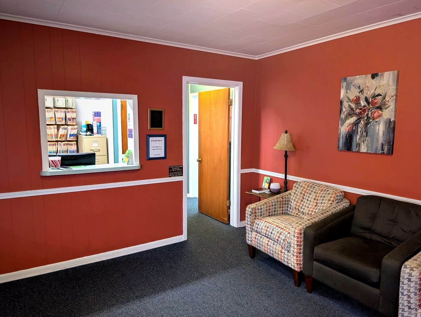 Front desk and check-in area